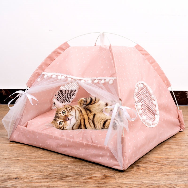 pink tent for cats